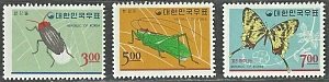 Корея 1966, Насекомые, 3 марки